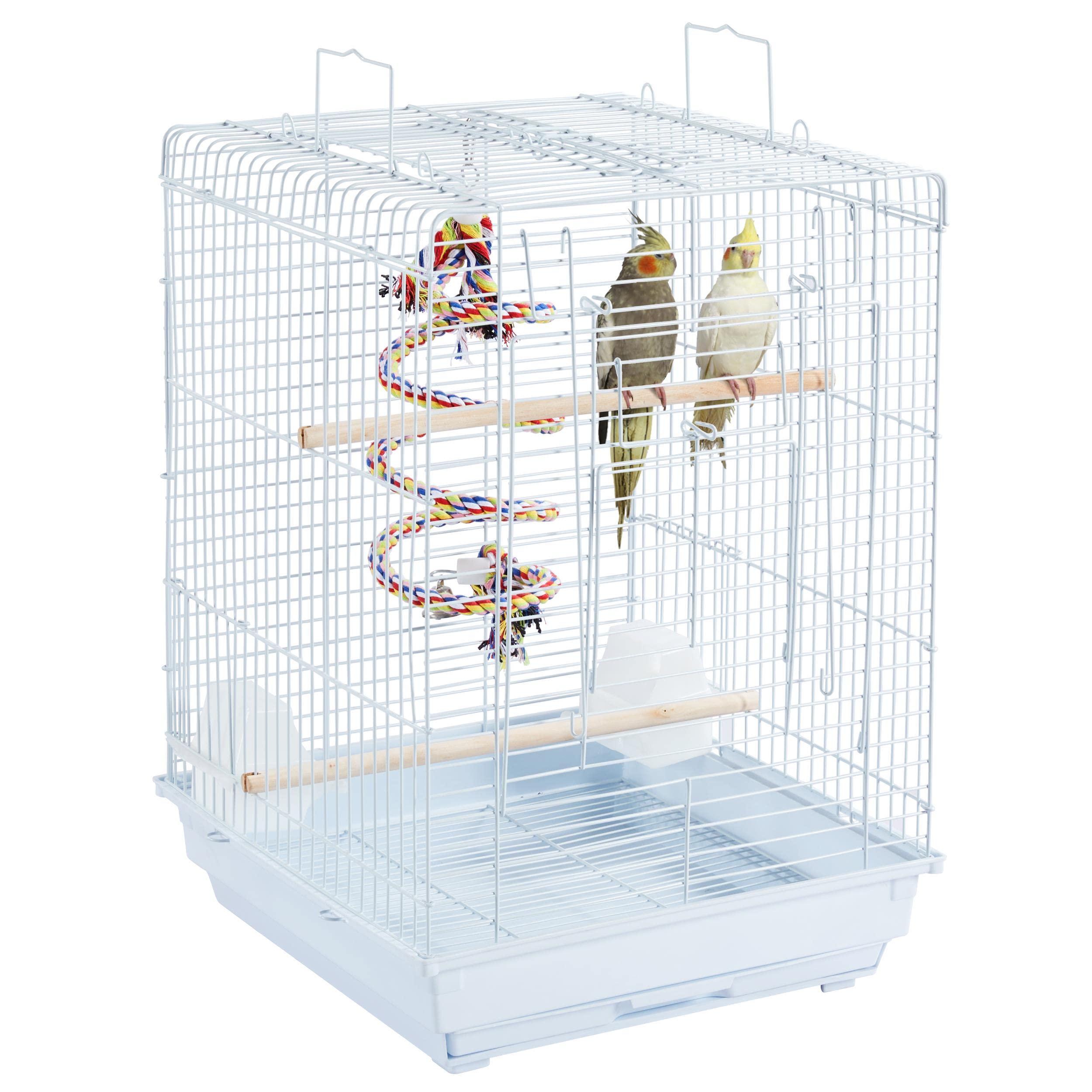 Yaheetech Open Play Top Travel Bird Cage for Conure Sun Parakeet Green Cheek Conure Lovebird Budgie Finch Canary, Small-Size Cag